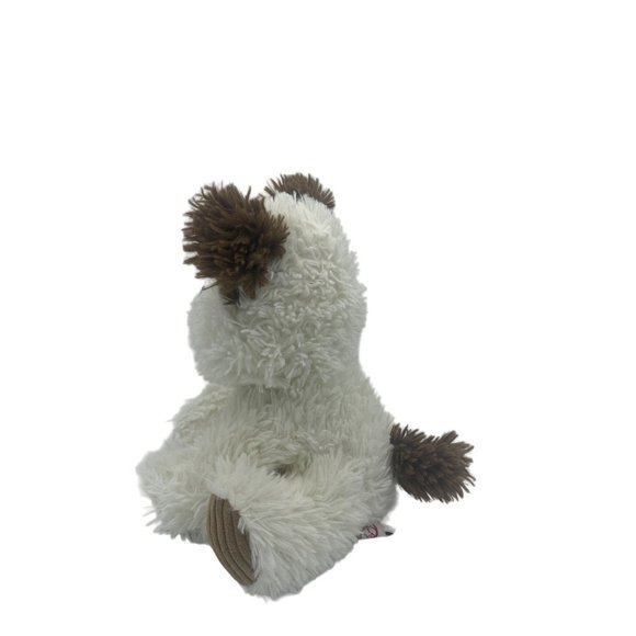 FIESTA White & Brown Puppy Dog Corduroy Nose Paws Sitting 10" Plush - Picture 2 of 9